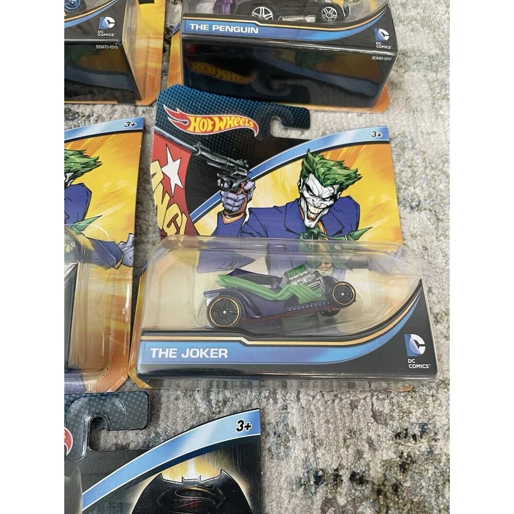 hot wheels dc comics batman joker penguin lot of 5 NEW Sealed